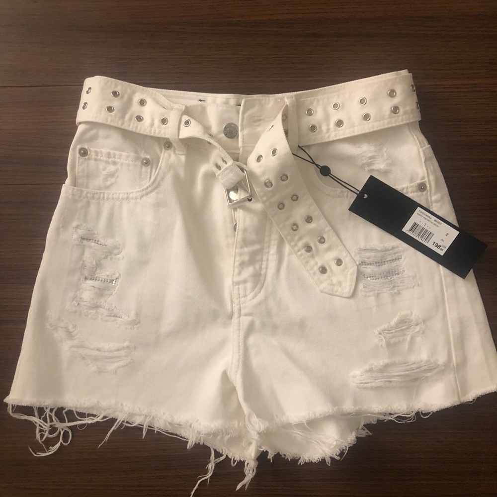 The Kooples White Jean Shorts